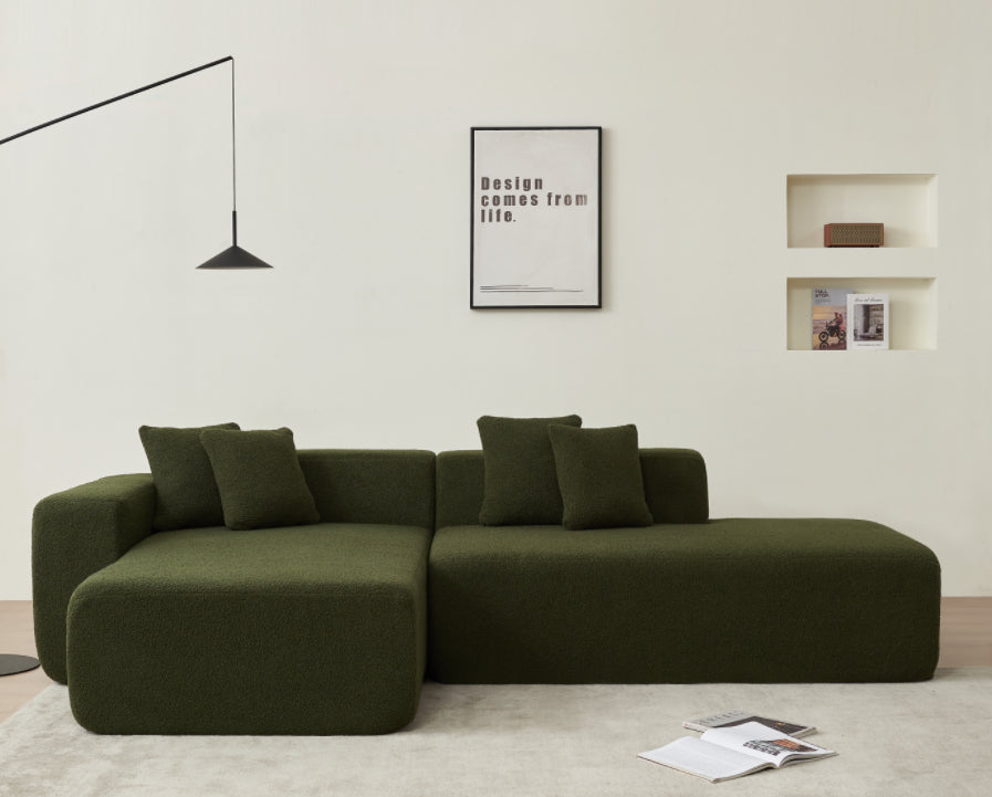 Modern Plush Modular Corner Sectional Sofa –  Compression Couch for Living Room Dimensions: 268 x 153 x 56 cm