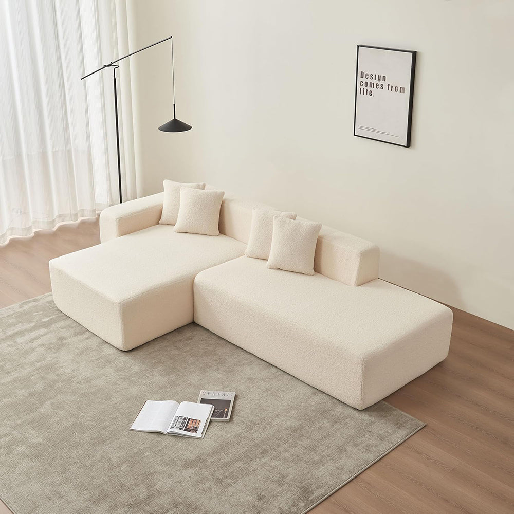 Modern Plush Modular Corner Sectional Sofa –  Compression Couch for Living Room Dimensions: 268 x 153 x 56 cm