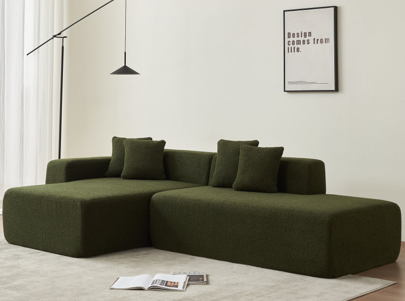 Modern Plush Modular Corner Sectional Sofa –  Compression Couch for Living Room Dimensions: 268 x 153 x 56 cm