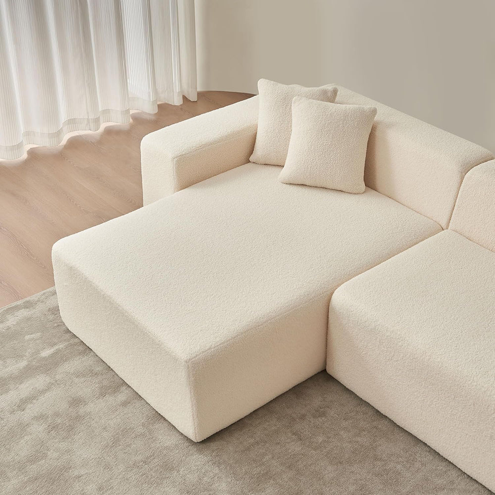 Modern Plush Modular Corner Sectional Sofa –  Compression Couch for Living Room Dimensions: 268 x 153 x 56 cm